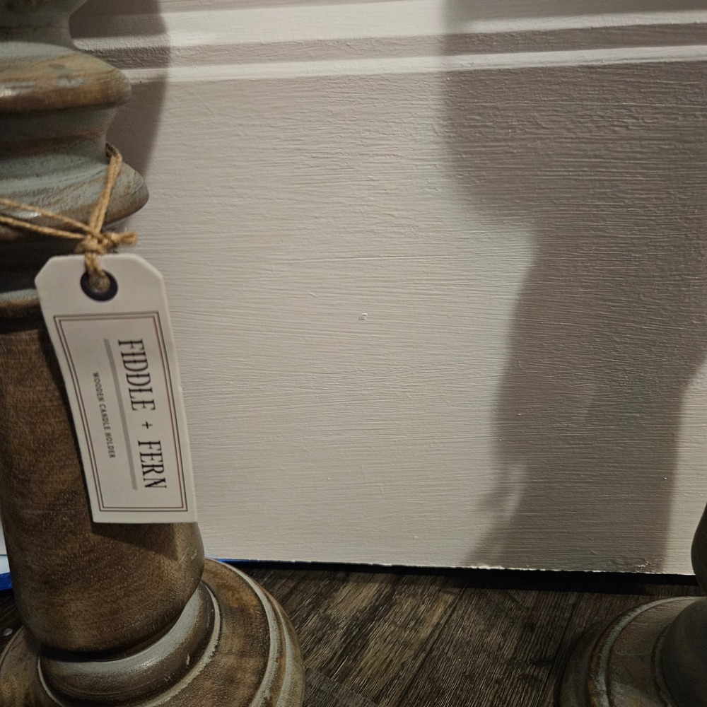 Fiddle + Fern Wooden Candle Holders Set of 2 Rustic Farmhouse Decor - Picture 3 of 10